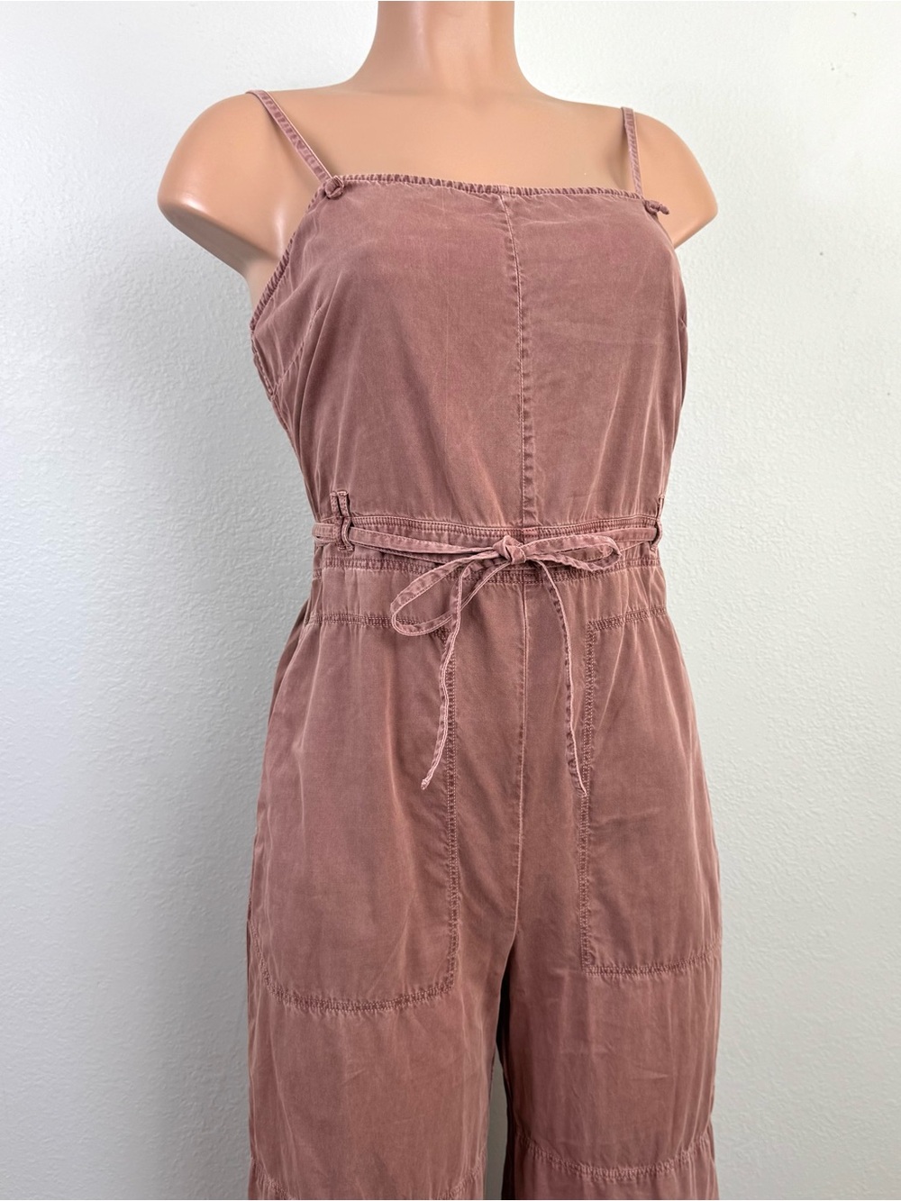 Free People Chance Of Sun One Piece Jumpsuit Strappy S Festival Boho Rust Brown - Picture 5 of 16